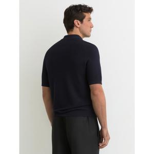 REISS Estate Textured-Knit Half-Zip Polo Shirt